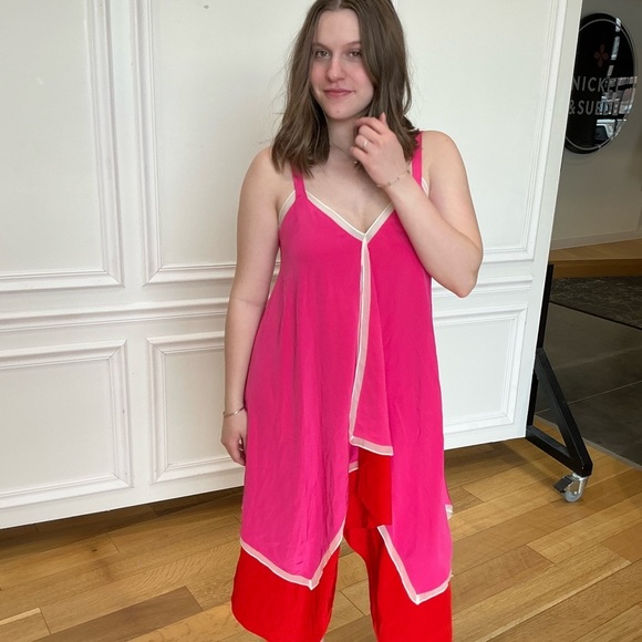 Silk Diane Von Furstenberg Pink and Red dress - Picture 3 of 9